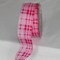 The Ribbon People Pink and White Plaid Spring Ribbed Wired Craft Ribbon 1.5" x 27 Yards